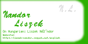 nandor liszek business card